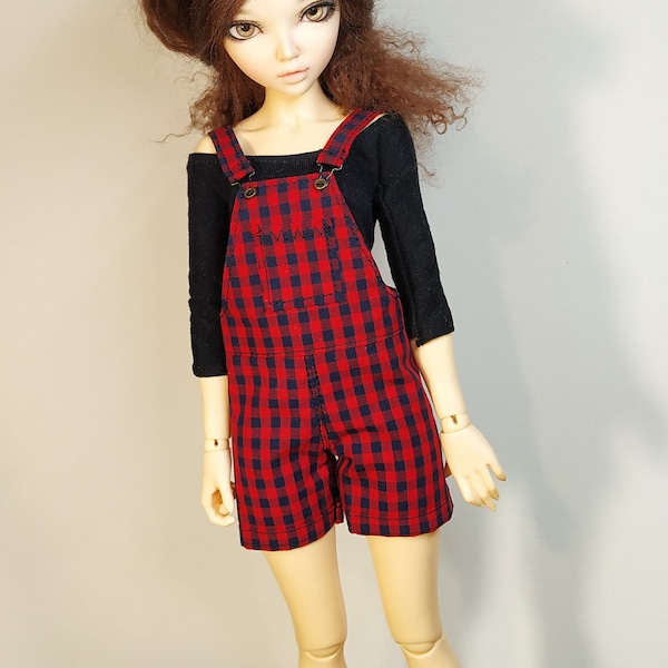 Minifee great overalls dungarees onesies red black checkered print and working straps! Minifee clothes outfit pants shorts