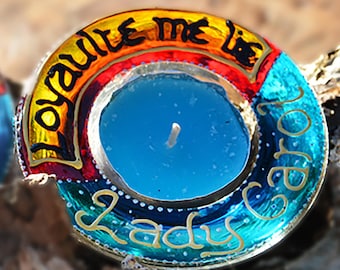 Personalised Ricardian Candleholder, Great Ricardian Christmas Gift, Chose From Two Stained Glass Tealight Styles & Add Any Name or Message