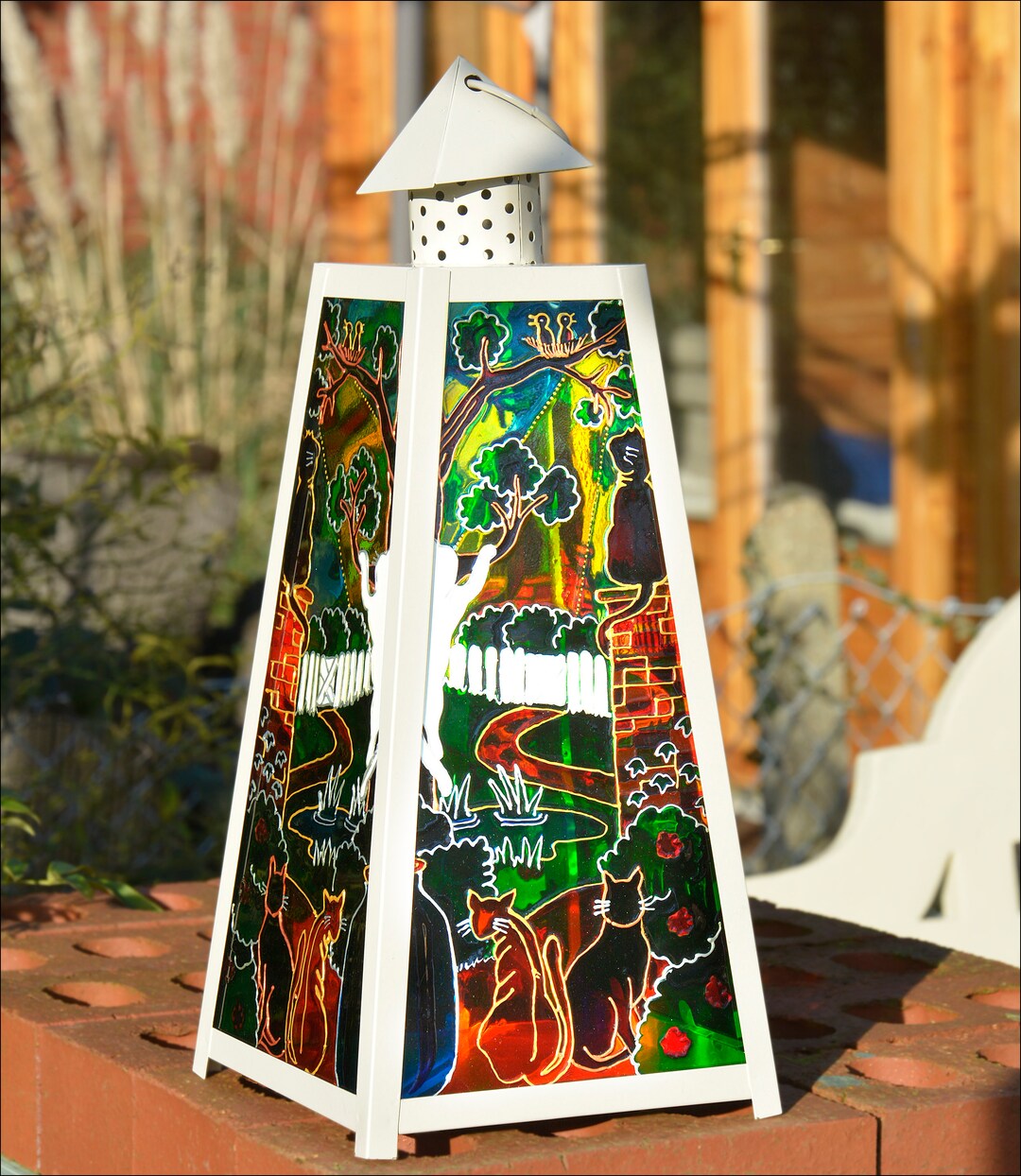 Stained glass 2024 solar lantern