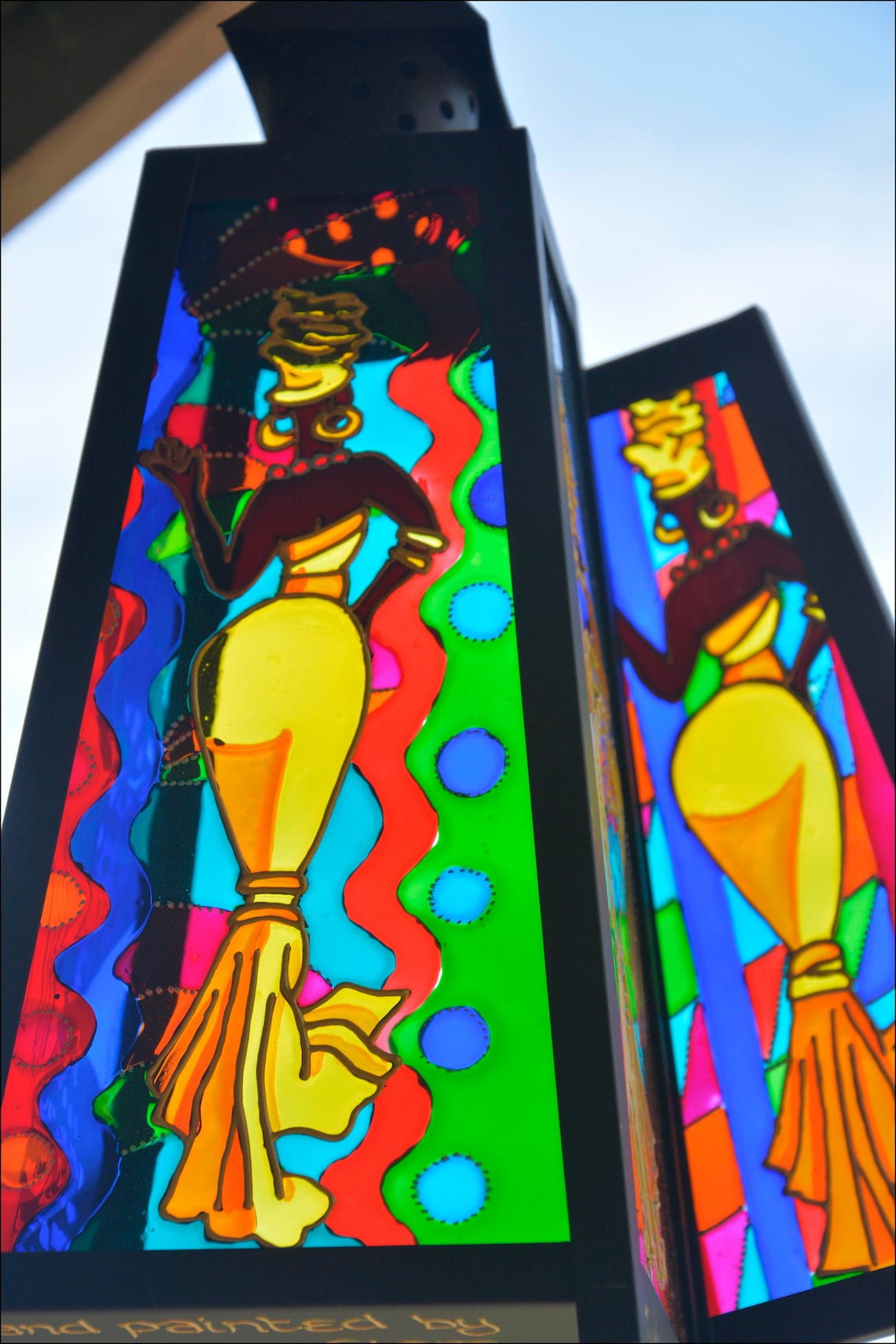 African Women Stained Glass Lantern Africa Fabric Theme Etsy UK