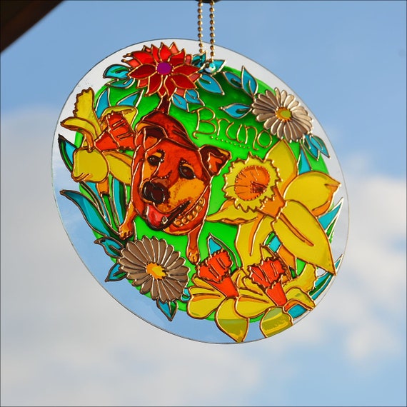 Pet Angel Memorial Suncatcher Gift – Dog Loss Sympathy Gift With Card & Pen, Wood & Acrylic, 5.4" X 5.1"