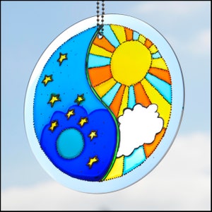 Atrapasueños Yin Yang de día y noche de 6&quot;, LISTO PARA ENVIAR Regalo