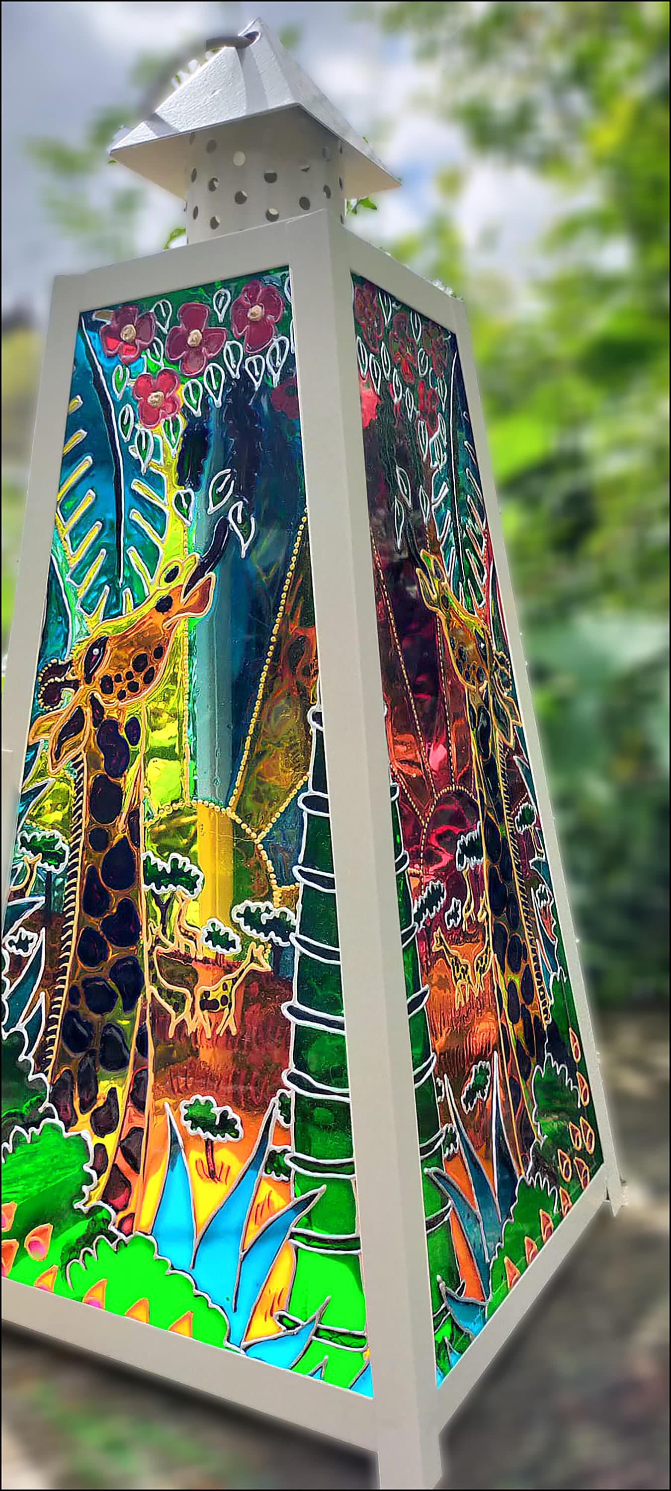 Safari Giraffe Stained Glass Garden Lantern – Jungle Theme Gift - Etsy