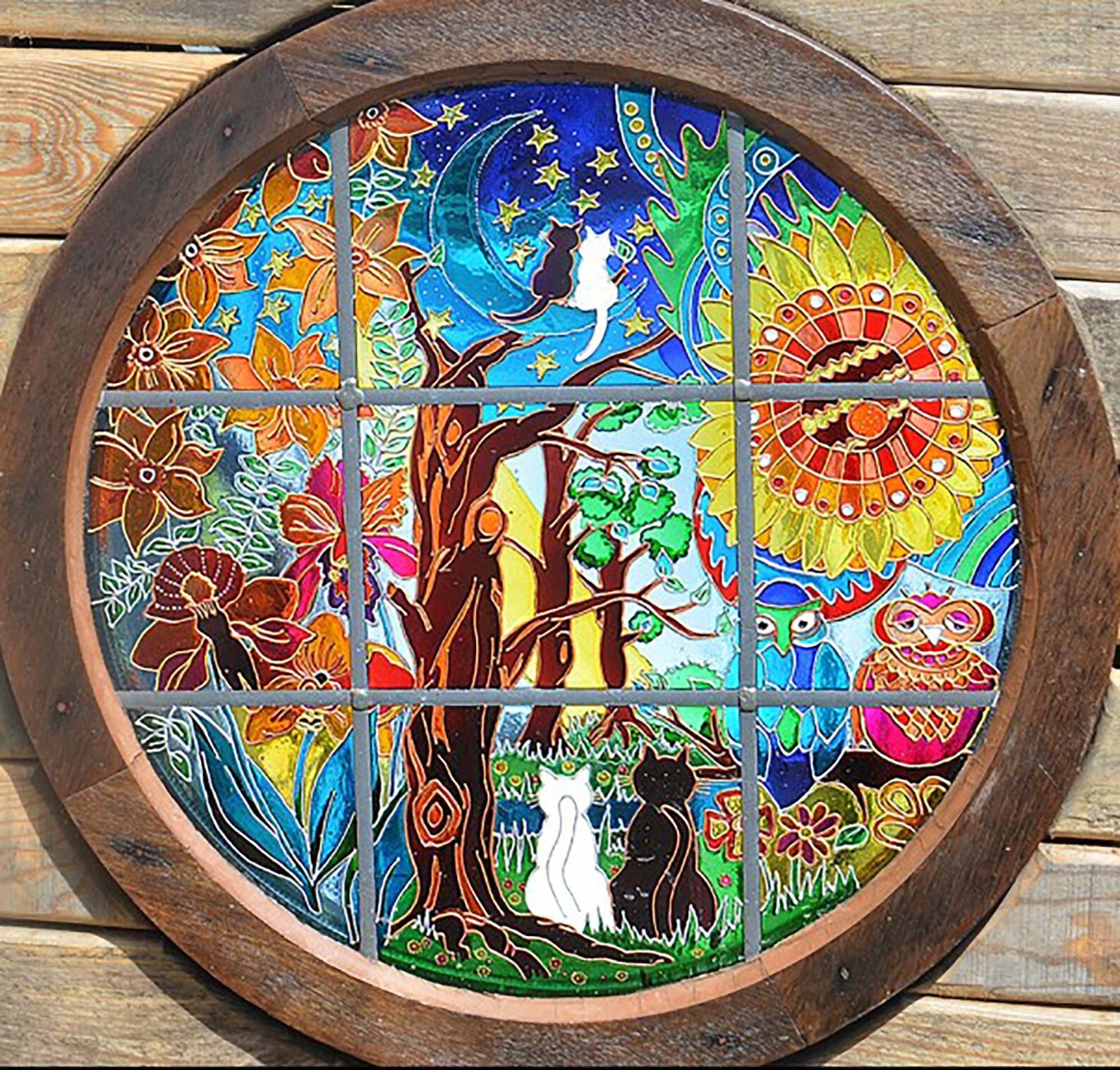 Custom Window Panel in Hand Painted Stained Glass, FULLY PERSONALISED ...