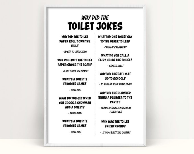 Bathroom Humor Art, Funny Toilet Print, Humorous Wall Decor,  Funny Bathroom Jokes Wall Print, Humorous Toilet Humor Artwork