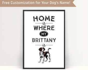 British Spaniel Home Decor Print, Personalisierte British Spaniel Wandkunst, Benutzerdefinierte Spaniel Name Poster, British Spaniel Liebhaber Geschenkidee