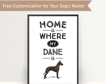 Great Dane, Dane, Great Dane Art, Great Dane Gift, Black Great Dane Art, funny dog art, dog pop art, dog portraits, Great Dane Print, Funny