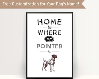 Dog Breed Art, German Shorthaired Pointer, Custom Pet Print, Pointer Wall Art, Home Decor, Personalized Dog Poster