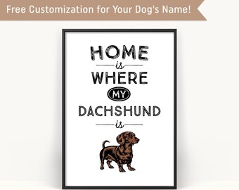 Dachshund Art, Customizable Print, Personalized Pet Portrait, Home Decor (Digital Download)