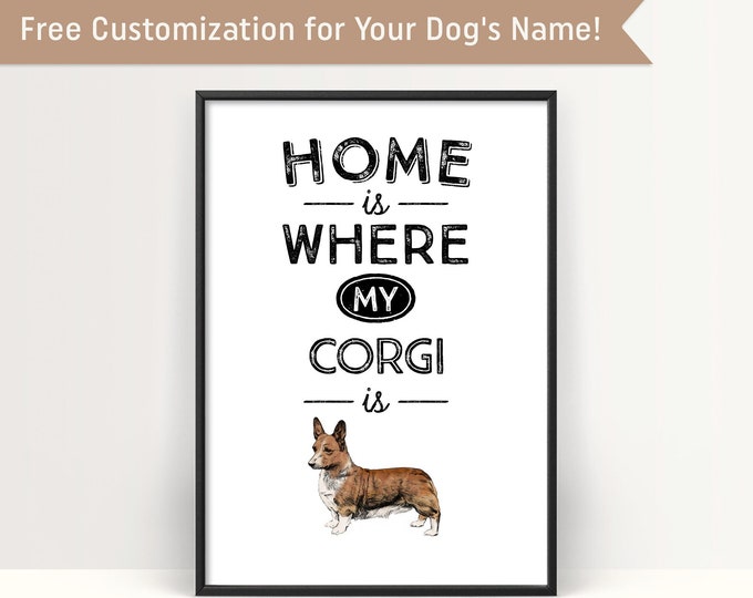 Corgi Dog Wall Art | Ideal Dog Lover Gift | Stylish Welsh Corgi Print for your Wall