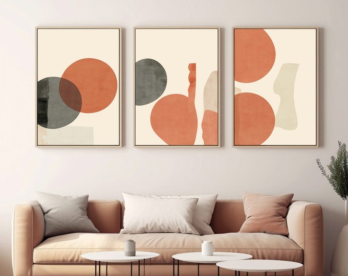 Abstract Shapes Boho Posters for Wall Decor, Contemporary Wall Art Set, Boho Posters, Abstract Wall Art Prints for Boho Decor