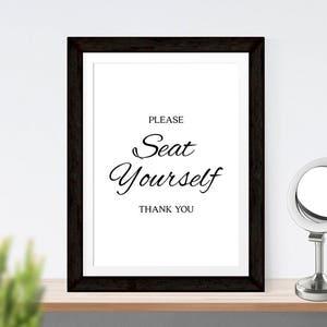 Seat Yourself, Seat Yourself Bathroom Sign, Washroom Print, Bathroom Quotes, Bathroom Art Print, Restroom Art, Funny Home Decor, Ladies Room image 4