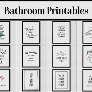 Funny Bathroom Sign, Please Remain Seated, Bathroom Art, Bathroom Quote, Bathroom Typography, Modern Bathroom, Minimalistic Bathroom image 2