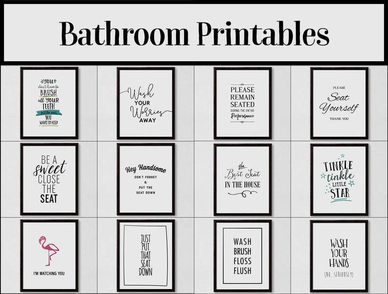 Funny Bathroom Sign, Please Remain Seated, Bathroom Art, Bathroom Quote, Bathroom Typography, Modern Bathroom, Minimalistic Bathroom image 2