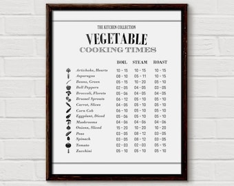 Healthy Recipes, Vegetable Print, Kitchen Chart, Kitchen Printables, Kitchen Decor, Healthy Cooking, Vegetarian, Cooking Gift, Cook On, KP08