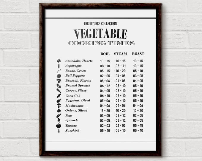 Healthy Recipes, Vegetable Print, Kitchen Chart, Kitchen Printables, Kitchen Decor, Healthy Cooking, Vegetarian, Cooking Gift, Cook On, KP08