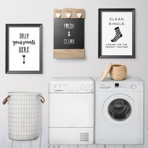 Laundry Sign, Laundry Room Art, Laundry Print, Clean Single, Laundry Quote Print, Laundry Room Art, Funny Laundry, Laundry Typography image 3
