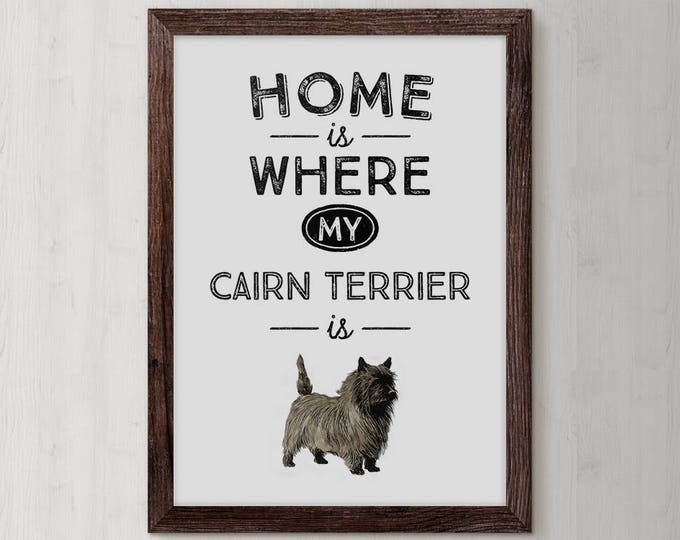 Cairn Terrier, Dog Breed, Cairn Terrier Gift, Terrier Art, Typography, Dog, Illustration, Artwork, Graphics, Terrier, Cairn Terrier Art