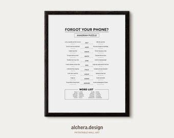 Funny Bathroom Printable Anagram Puzzle Print (Digital Download)