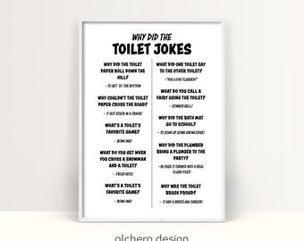Toilet humor kunst, grappige moppen muurdecoratie (digitale download)