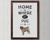 Personalized Pug Poster, Custom Dog Art (Digital Download)