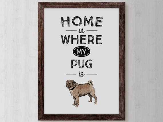 Personalized Pug Poster, Custom Dog Art (Digital Download)
