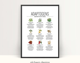 Herbal Wall Art, Wellness Decor, Holistic Health Print, Printable Guide to Healing Herbs