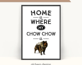 Personalized Chow Chow Poster, Chow Chow Illustration Wall Art, Customizable Chow Chow Art Print, Dog Parent Wall Art Gift
