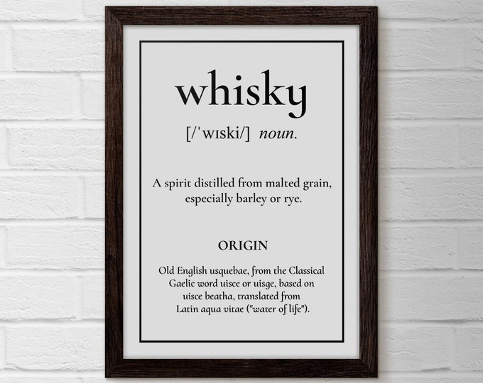 Whisky Print, Whiskey Print, Whisky Poster, Whisky Art, Kitchen Decor, Whiskey Decor, Whiskey Lover Gift, Man Cave Gift, Bar Cart Art