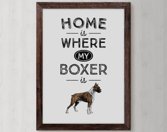 Boxer Dog Art, Boxer Dog Gifts, Boxer Dog, German Boxer, Boxer Dog Print, Boxer Owner, Boxer Wall Art, Dog Owner Gift, Boxer illustration,