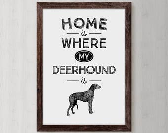 Scottish Deerhound, Deerhound Dog, Personalized Dog, Dog Lover Gift, Dog Typography Print, Dog Art, Dog Gift Idea, Dog Poster, Animal Lover