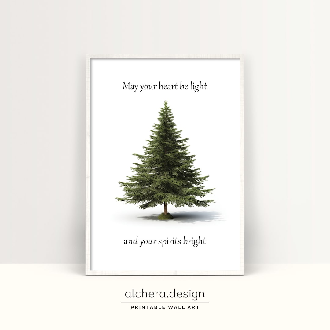 Christmas Tree Quote Wall Art Inspirational Christmas Decor Etsy