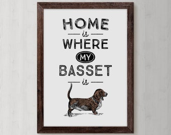 Basset Hound, Basset Gift, Dog Printable Poster, basset hound lover, basset decor, basset hound gifts, bassett, New Puppy Gift, Puppy Decor