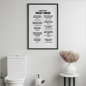 Bathroom Humor Art, Funny Toilet Print, Humorous Wall Decor, Funny Bathroom Jokes Wall Print, Humorous Toilet Humor Artwork image 2