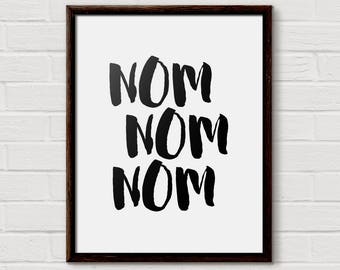 Nom Nom Nom Kunst, gemütliches Wanddekor, Küche (Digitaler Download)