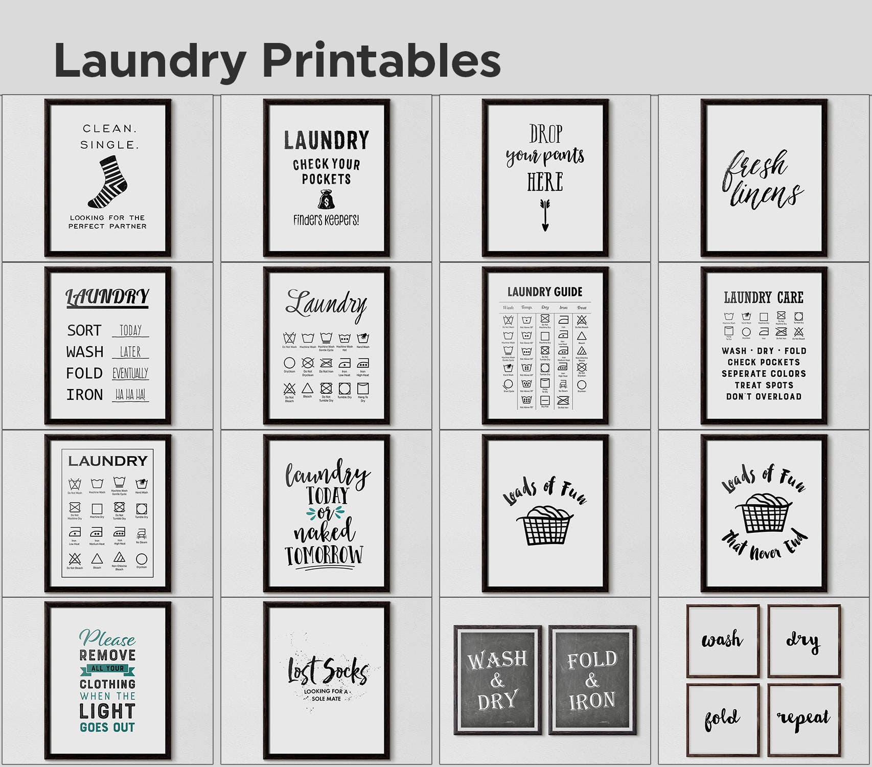 Laundry Room Makeover + FREE Printable Laundry Labels!