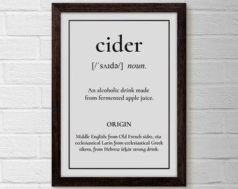 Bar Cart, Cider Poster, Bar Cart Art, Bar Cart Print, Cider Print, Cider Gifts, Craft Cider Decor