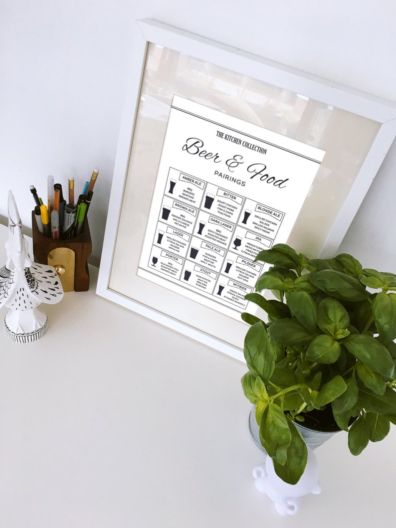 Beer Chart Beer Pairing Food Pairs Beer Print Beer Lover Etsy