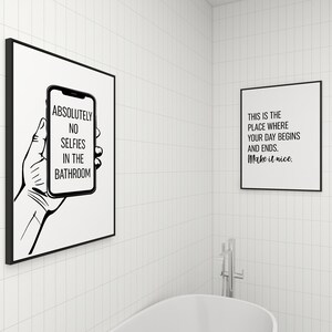 Funny Bathroom Sayings Wall Art, Humorous Restroom Decor Printables ...