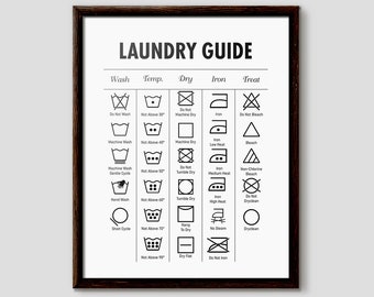 Laundry Symbols, Laundry Symbol Chart, laundry room ideas, Laundry Printables, Laundry Prints, Laundry Chart, Washing Machine Symbols, Home