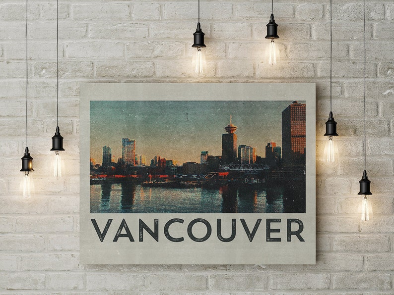 Vancouver Print Vintage Travel Poster Vancouver Poster Etsy