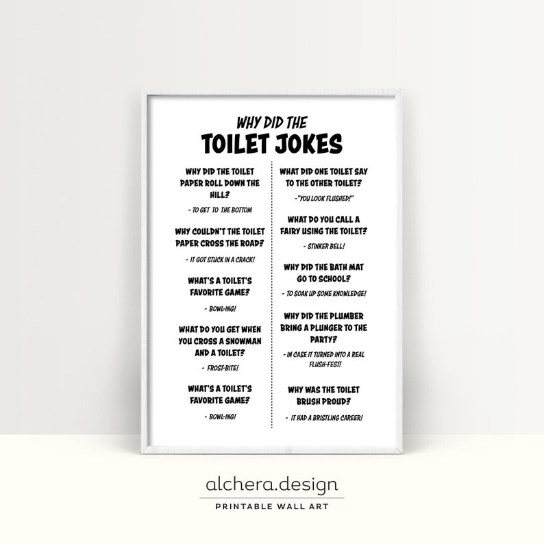 Bathroom Humor Art, Funny Toilet Print, Humorous Wall Decor, Funny Bathroom Jokes Wall Print, Humorous Toilet Humor Artwork image 1