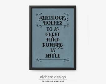 Sherlock Holmes Quote Art Print, Literary Poster (Digital Download)
