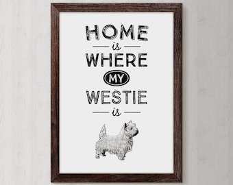 Westie, Westie Dog, Westie Print, Hundeposter, Hundeportrait, Hundeposter, Hundedruck, Hund printable, Hund Zitat