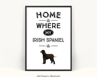 Personalized dog name art print, Customized Irish Spaniel wall art, Dog Mama gifts, Custom dog breed decor, Unique gift for dog lovers