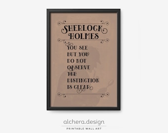 Sherlock Holmes Quote Poster – Literary Wall Art (Digital Download)