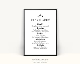 Wasruimtedecor: minimalistische afdrukbare muurkunst voor mindfulness (digitale download)