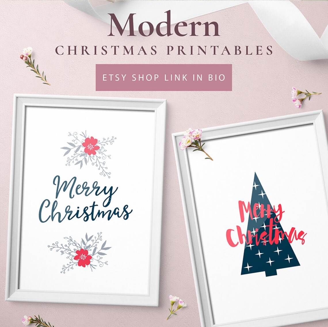 Christmas Print Printable Christmas Christmas Tree Merry - Etsy