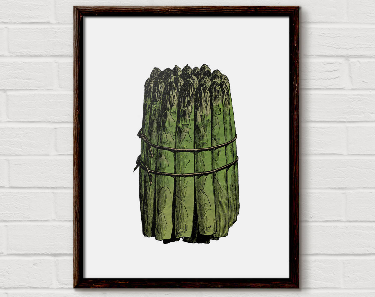 Kitchen Framed Wall Art asparagus kitchen print art prints kitchen prints wall art prints wall prints food art vegan vegetarian vegetable veg food cook