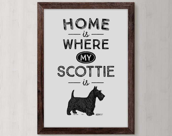 Scottish Terrier, Terrier Dog,  Scottish Terrier Art, Scottie, Terrier Dog Decor, Terrier Gift, Terrier Print, Scottish Dog, Dog Art